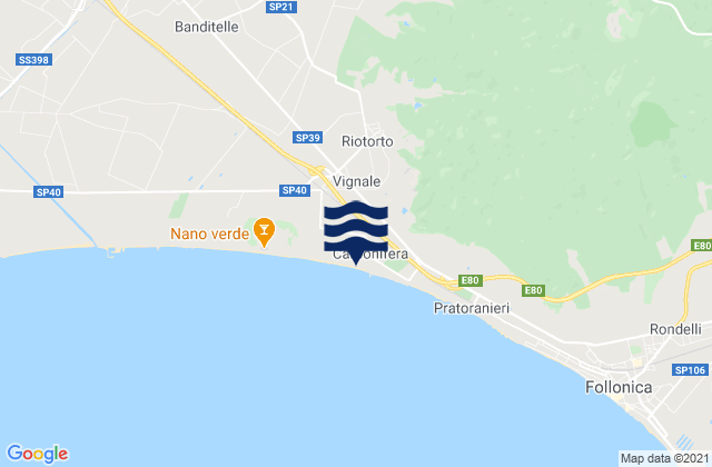 Mapa de mareas Vignale Riotorto, Italy