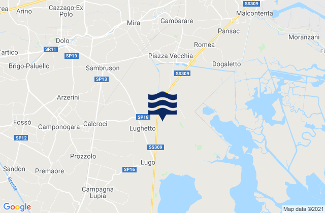 Mapa de mareas Vigonovo, Italy
