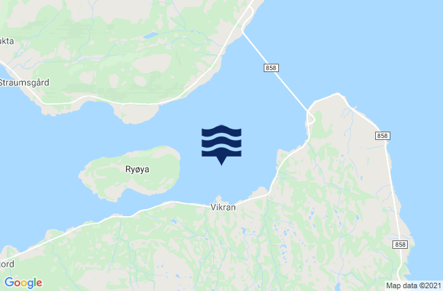 Mapa de mareas Vikran, Norway