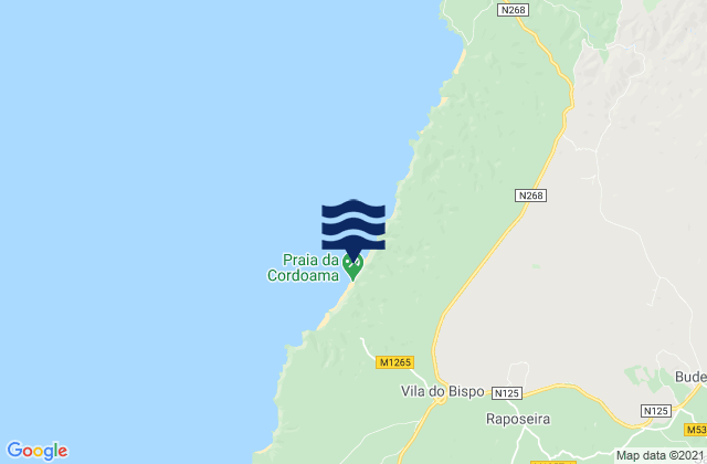 Mapa de mareas Vila do Bispo, Portugal