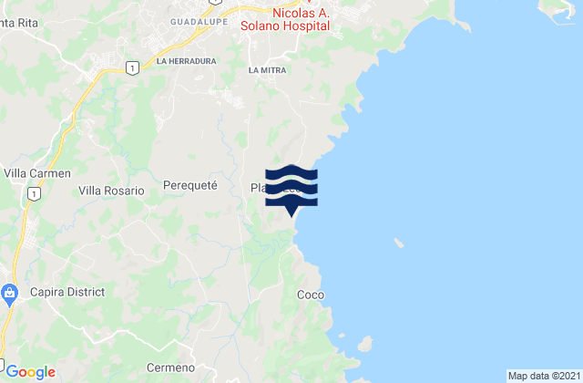 Mapa de mareas Villa Carmen, Panama