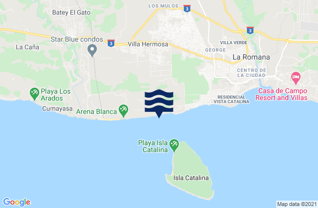 Mapa de mareas Villa Hermosa, Dominican Republic