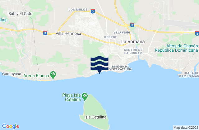 Mapa de mareas Villa Hermosa, Dominican Republic