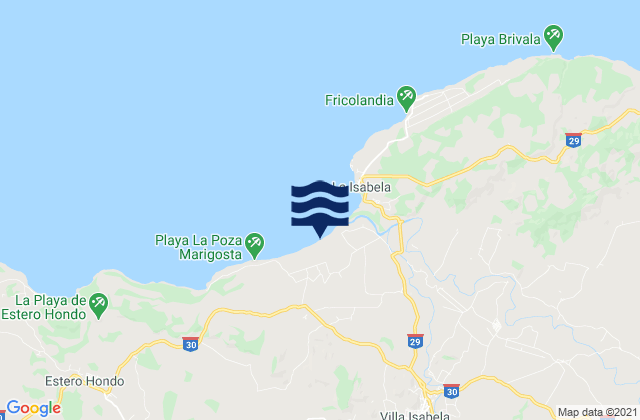 Mapa de mareas Villa Isabela, Dominican Republic