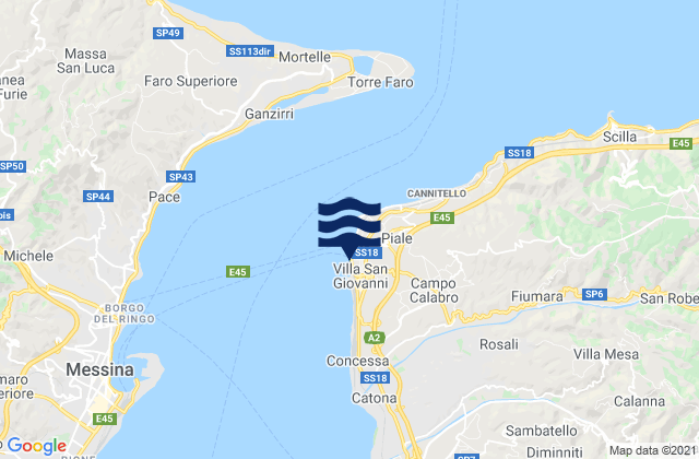 Mapa de mareas Villa San Giovanni, Italy