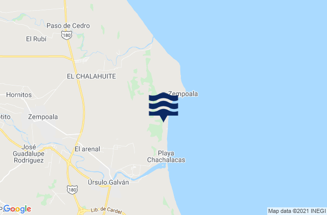 Mapa de mareas Villa Zempoala, Mexico
