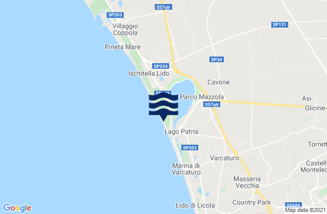 Mapa de mareas Villa di Briano, Italy
