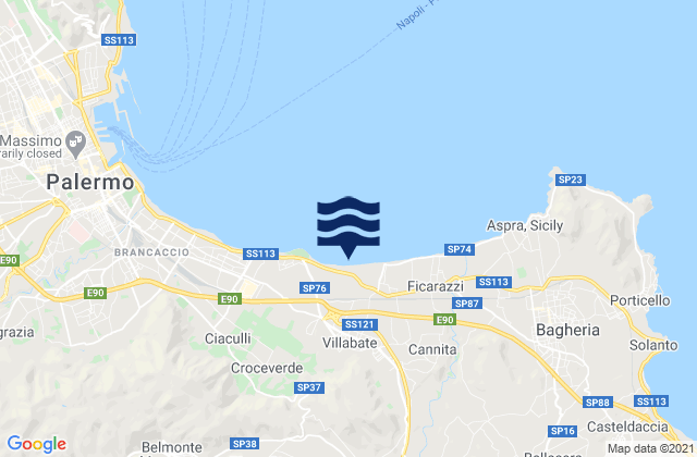 Mapa de mareas Villabate, Italy