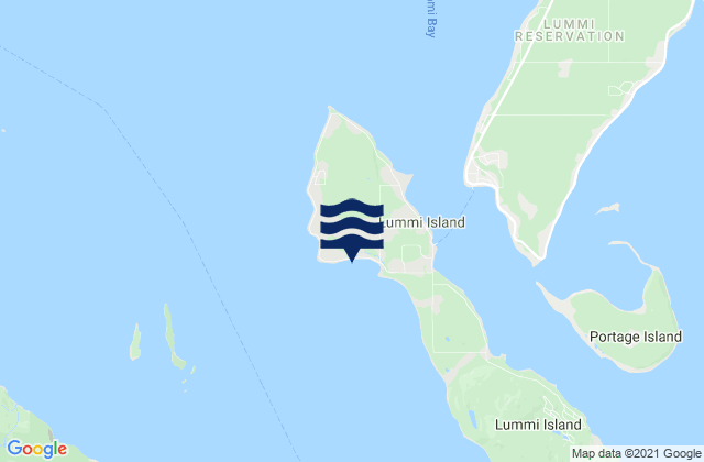Mapa de mareas Village Point Lummi Island, United States