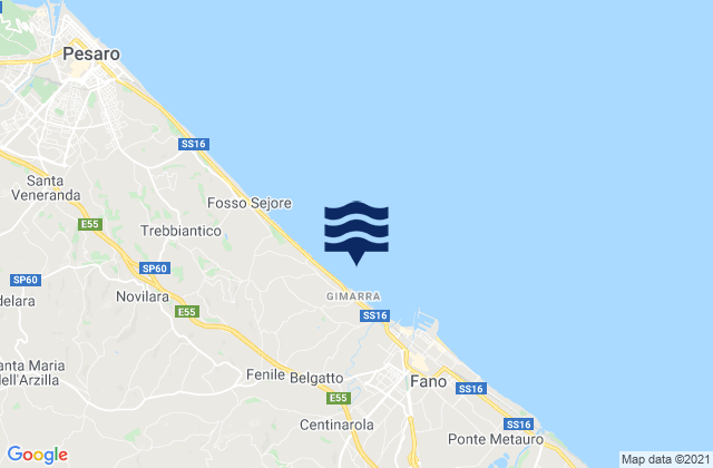 Mapa de mareas Villanova, Italy