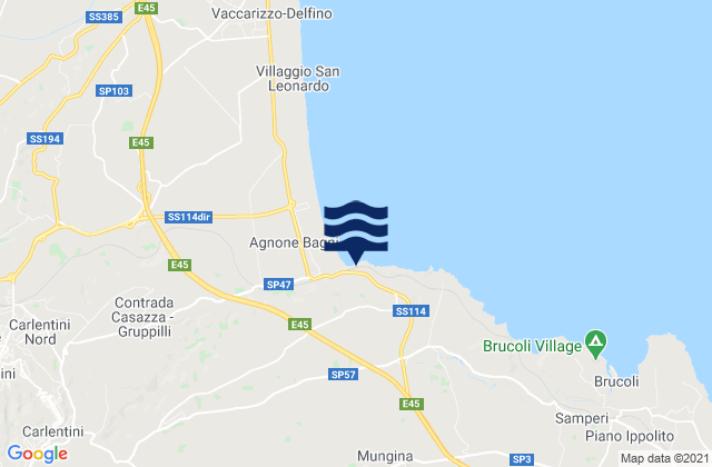 Mapa de mareas Villasmundo, Italy