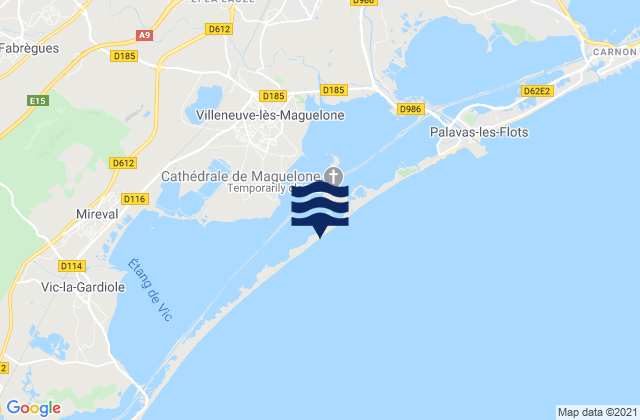 Mapa de mareas Villeneuve-lès-Maguelone, France