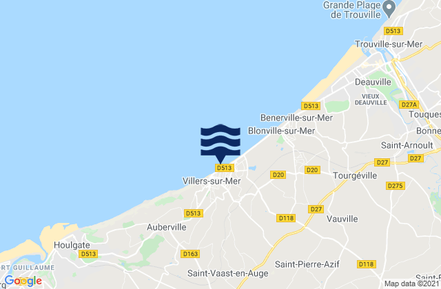 Mapa de mareas Villers-sur-Mer, France