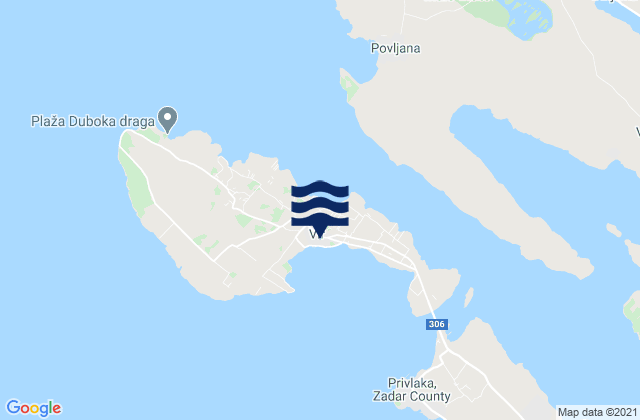 Mapa de mareas Vir, Croatia