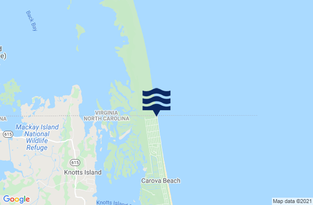 Mapa de mareas Virginia Beach south end, United States