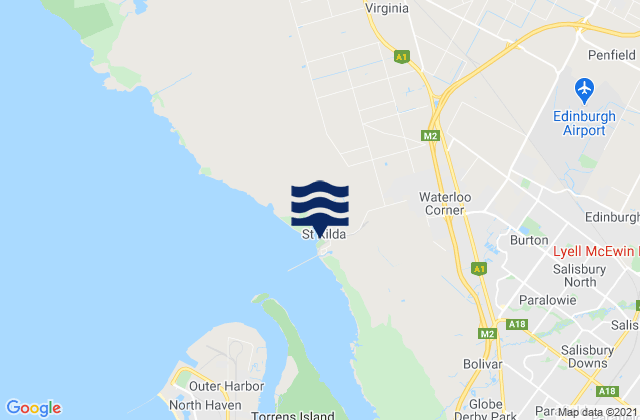 Mapa de mareas Virginia, Australia