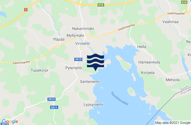 Mapa de mareas Virojoki, Finland