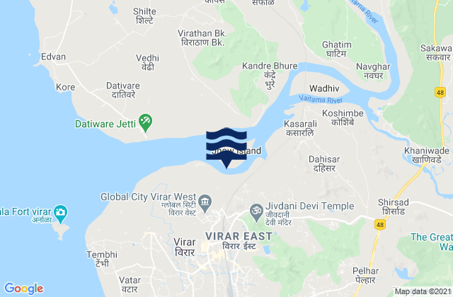 Mapa de mareas Virār, India