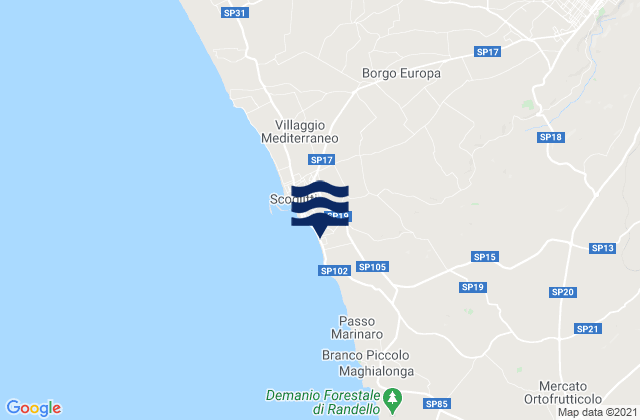 Mapa de mareas Vittoria, Italy