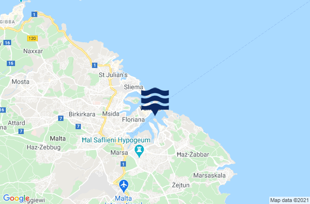 Mapa de mareas Vittoriosa, Malta