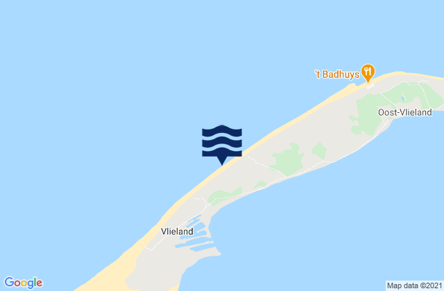 Mapa de mareas Vlieland, Netherlands