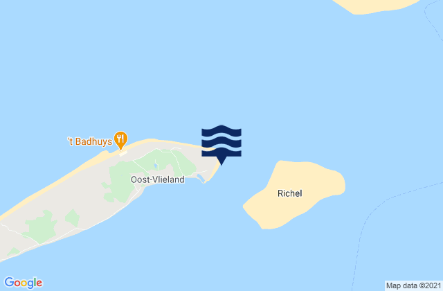 Mapa de mareas Vlieland haven, Netherlands