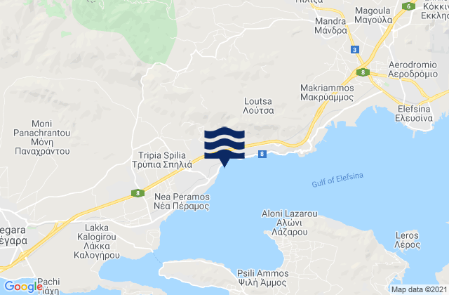 Mapa de mareas Vlycháda, Greece