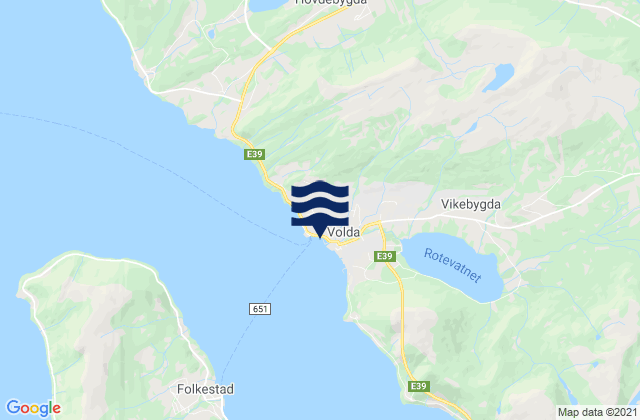 Mapa de mareas Volda, Norway