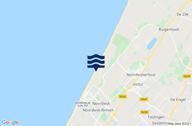 Mapa de mareas Voorhout, Netherlands