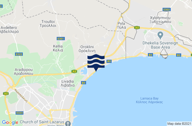 Mapa de mareas Voróklini, Cyprus