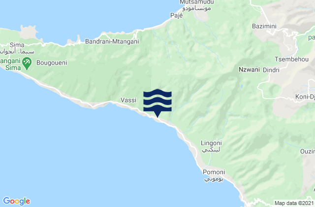 Mapa de mareas Vouani, Comoros