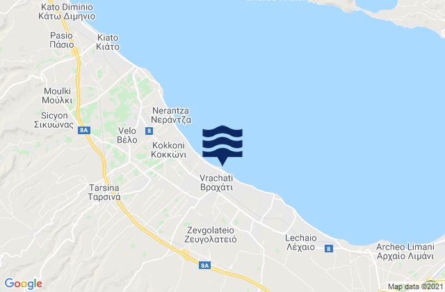Mapa de mareas Vrakháti, Greece