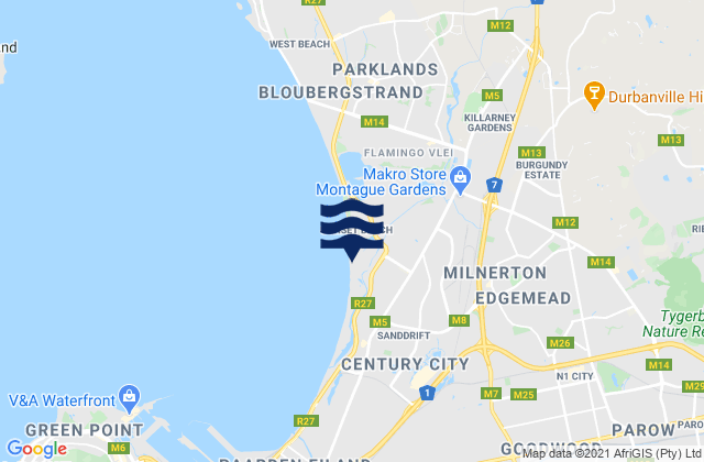 Mapa de mareas Vredenberg Point, South Africa