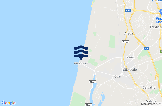 Mapa de mareas Válega, Portugal
