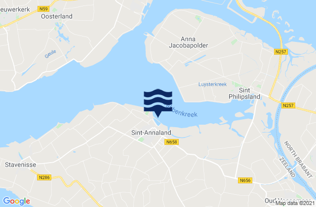Mapa de mareas W.s.v. St. Annaland, Netherlands