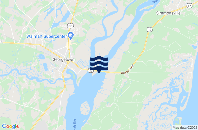 Mapa de mareas Waccamaw River Entrance, United States