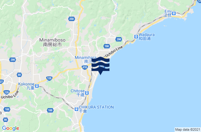 Mapa de mareas Wada Rivermouth, Japan