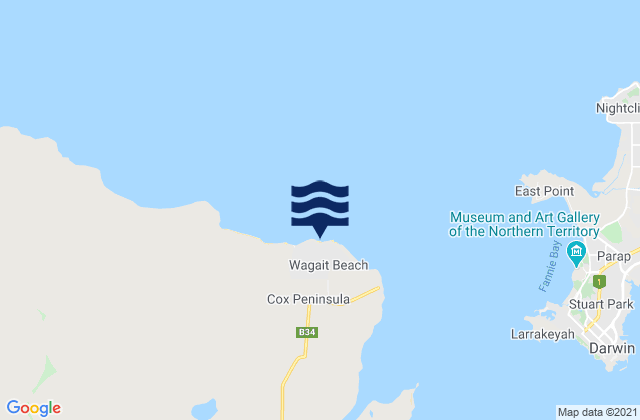 Mapa de mareas Wagait Beach, Australia