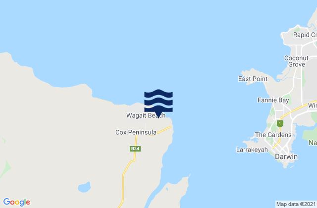 Mapa de mareas Wagait, Australia