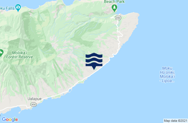 Mapa de mareas Waialua, United States