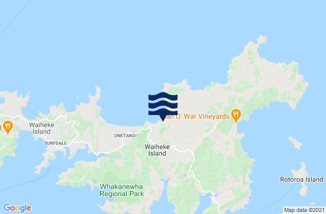 Mapa de mareas Waiheke Island Little Oneroa Beach Auckland, New Zealand