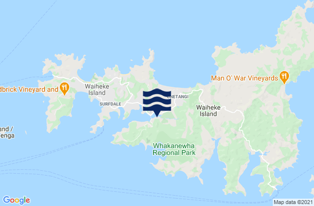 Mapa de mareas Waiheke Island Oneroa Beach, New Zealand