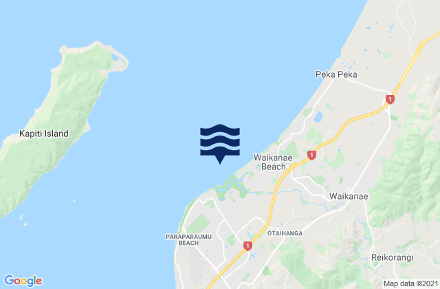 Mapa de mareas Waikanae River Entrance, New Zealand