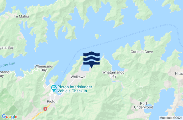 Mapa de mareas Waikawa Bay, New Zealand