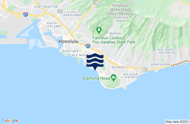 Mapa de mareas Waikīkī Bay, United States