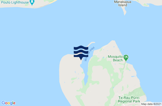 Mapa de mareas Waionui Inlet, New Zealand