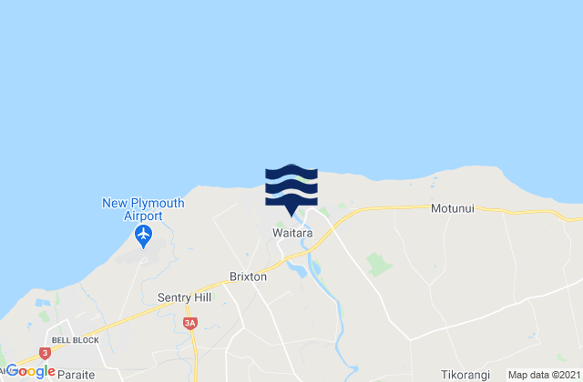 Mapa de mareas Waitara, New Zealand