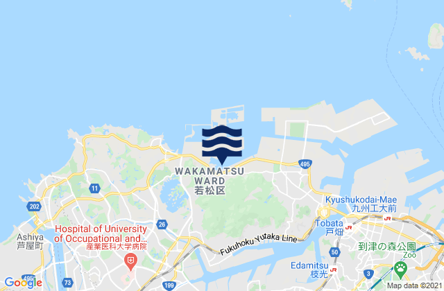 Mapa de mareas Wakamatsu-ku, Japan