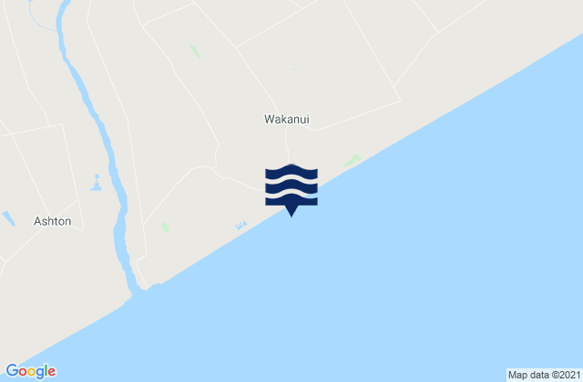 Mapa de mareas Wakanui Beach, New Zealand