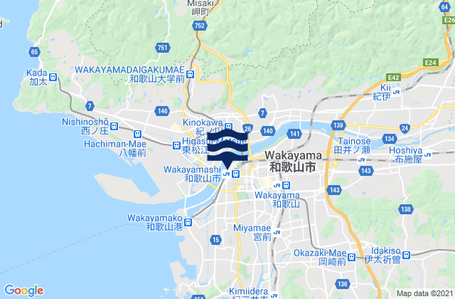 Mapa de mareas Wakayama Shi, Japan